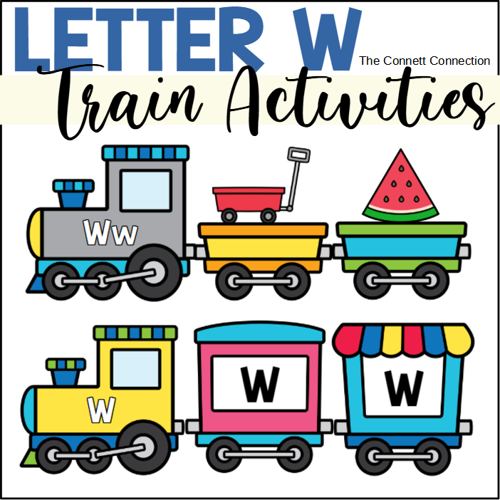 Letter W Train Worksheets and Centers