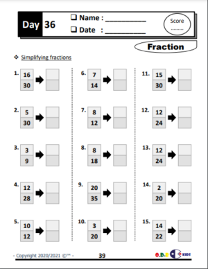 3rd and 4th Grade math drills fraction worksheets - Made By Teachers
