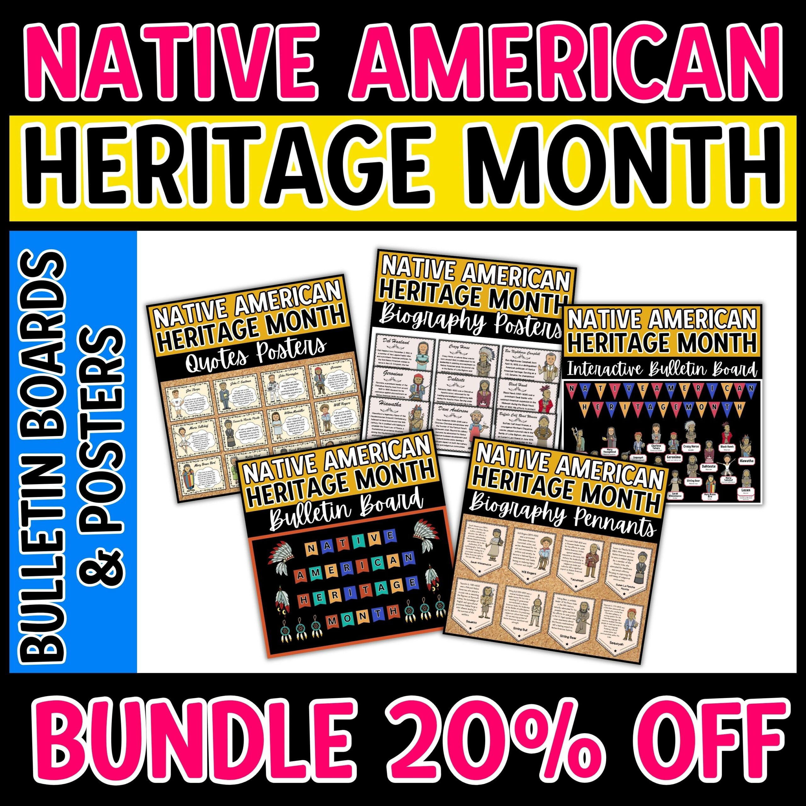Native American Heritage Month Posters and Bulletin Boards Bundle 20{7d65ac8488ada64b23d396c369b786d988c3159f5e8d84819a5dd95b61ce38e0} OFF