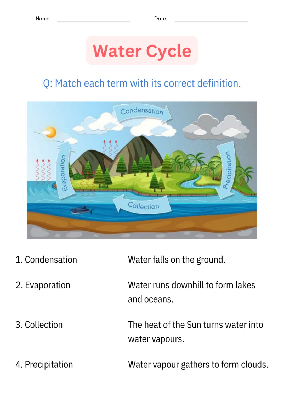 printable diagram Science water cycle worksheet and Activities for ...