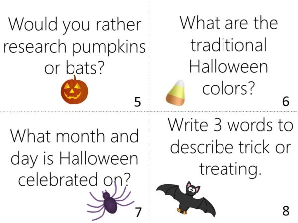30 Halloween Library Task Cards | Made By Teachers