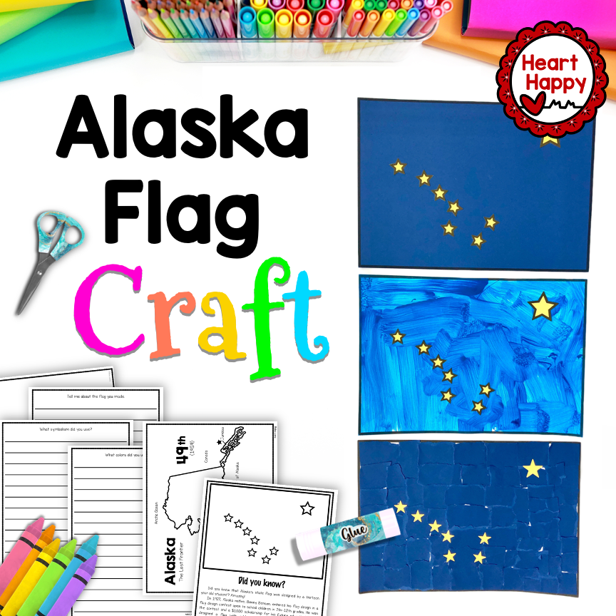 Alaska State Flag Craft Optional Drawing/Writing Prompts | Alaska State Symbols