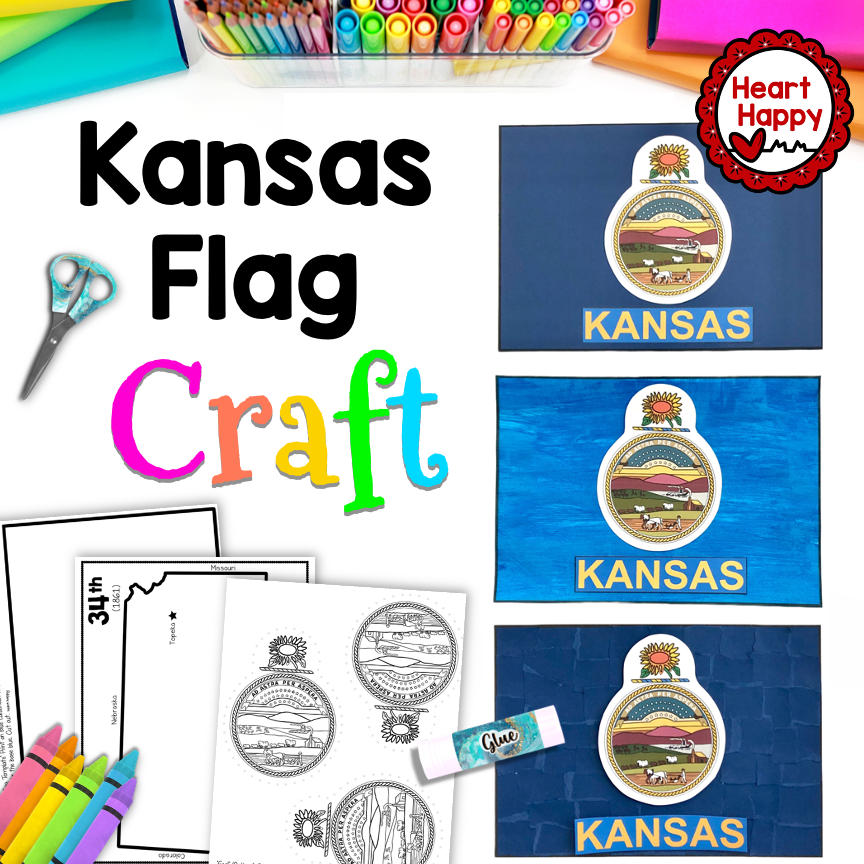 Kansas State Flag Craft | Kansas State Symbols | 50 States