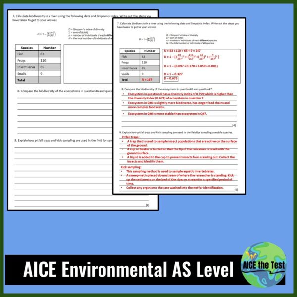 Aice Math Practice Questions Sampling Strategies and Data Analysis Math/ AICE ...