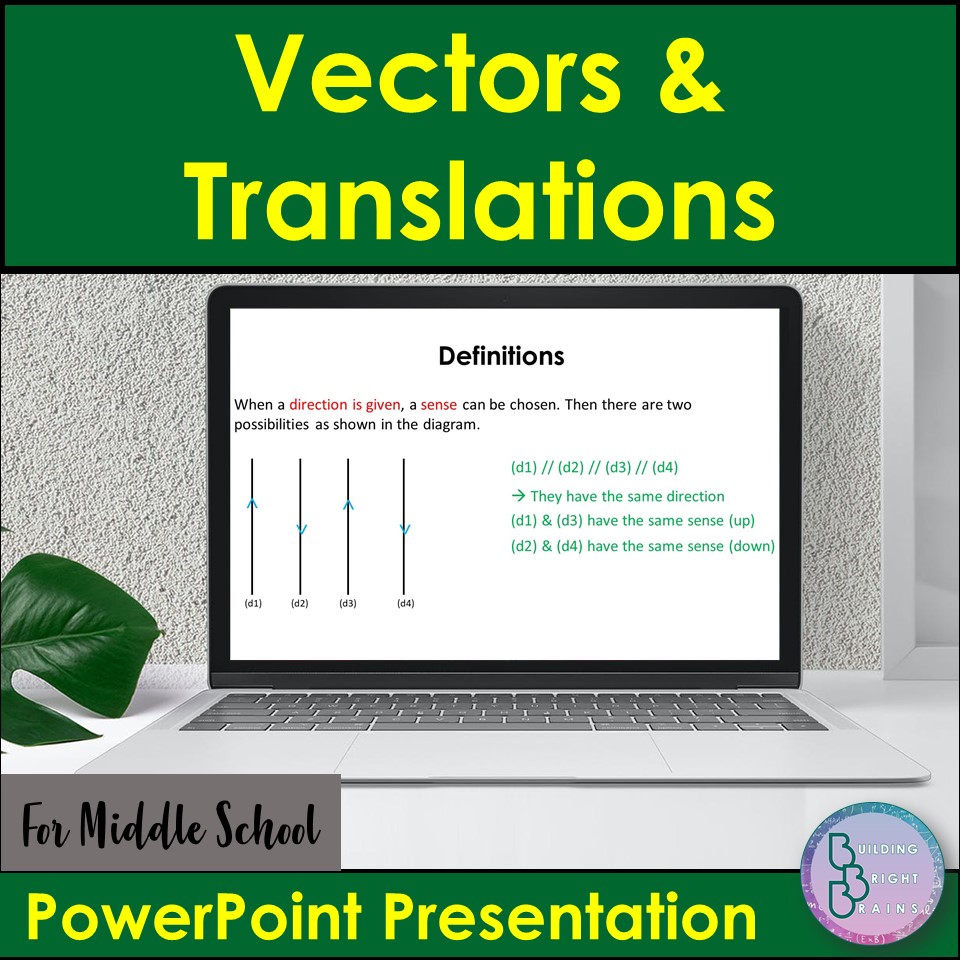 Vectors and Translations PowerPoint Presentation Lesson Middle School Math
