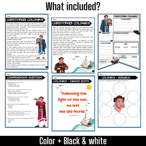 Christopher Columbus Reading Comprehension - Worksheets - Columbus ...