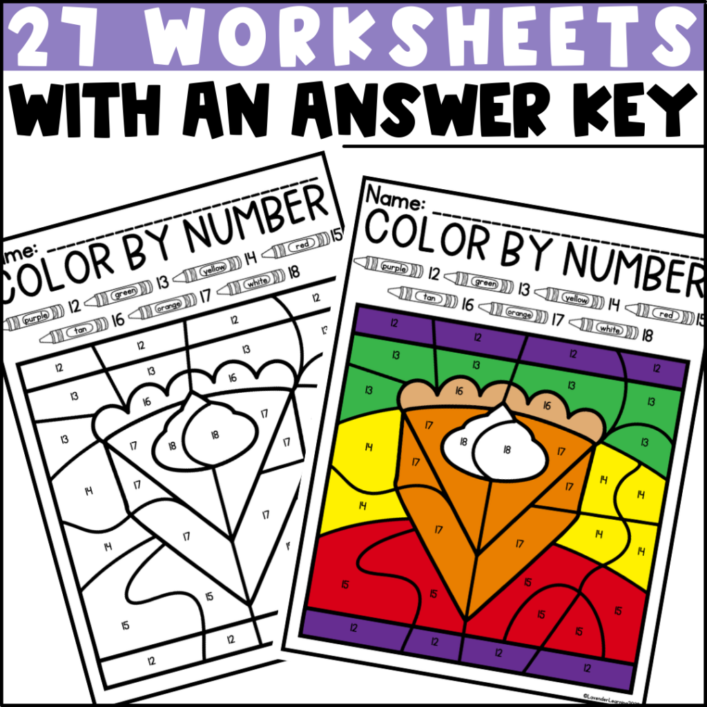 Thanksgiving Color by Code - Thanksgiving Color by Number - Color by ...