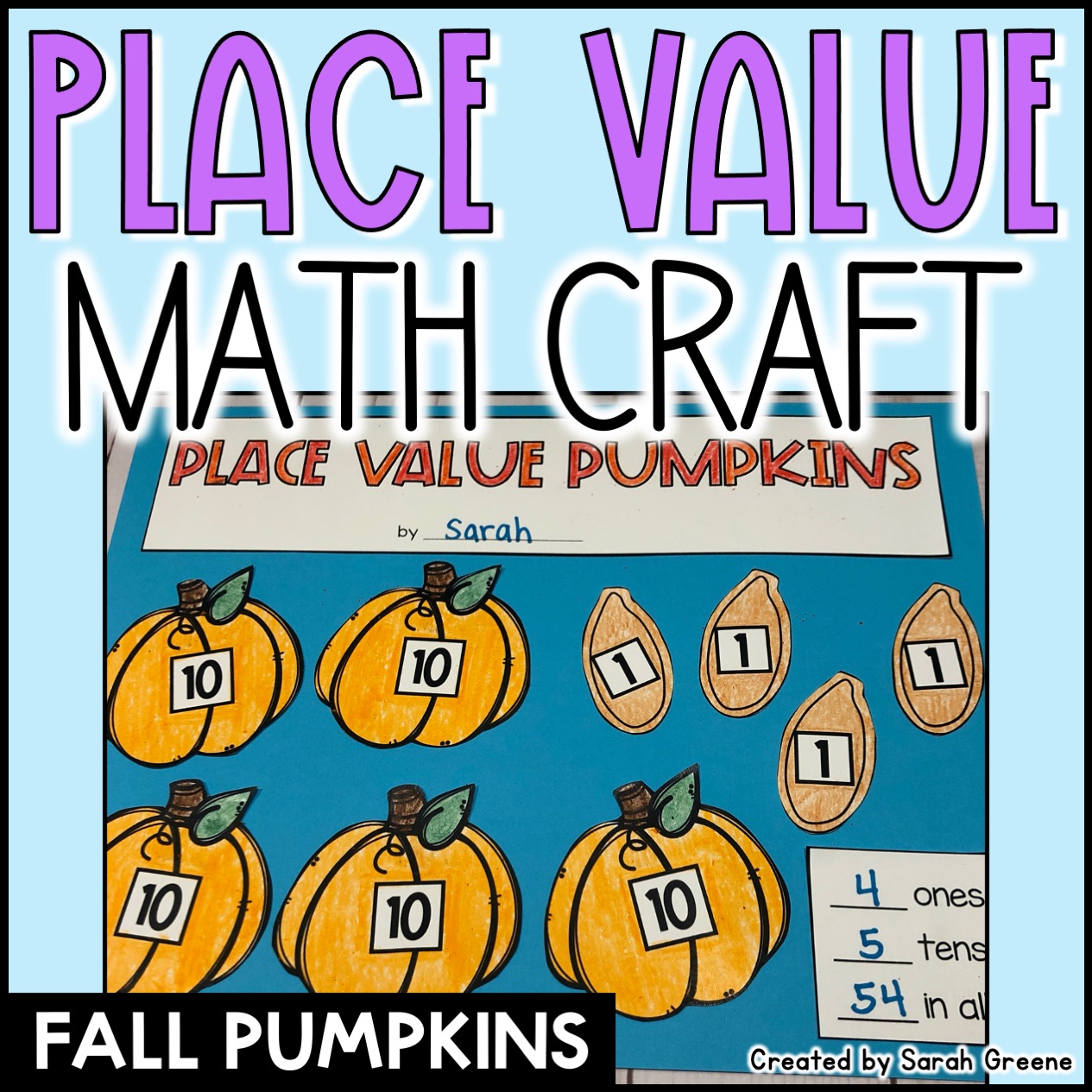 Pumpkin Place Value Fall Math Craft