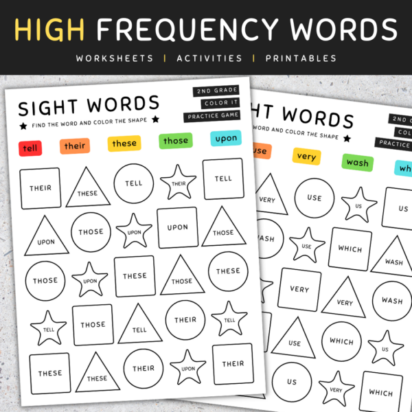 Color by Sight Word Practice Game, 2nd Grade High Frequency Words - SET ...