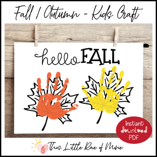 Hello Fall - handprint Art - leaves - leaf - Keepsake - fall Printable ...