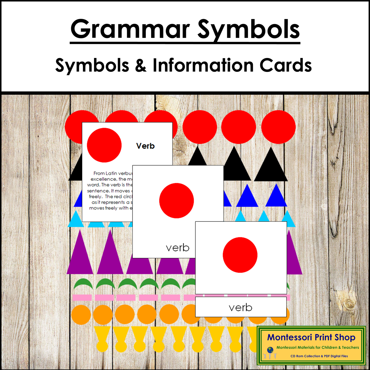 Grammar Symbols and Cards - Montessori Grammar