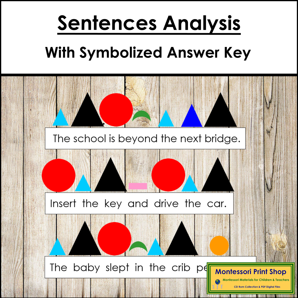 Sentences Analysis & Symbolized Answer Key - Montessori Grammar - Parts of Speech