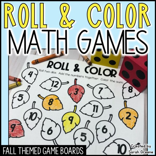 Fall Roll and Color Math Games - Made By Teachers