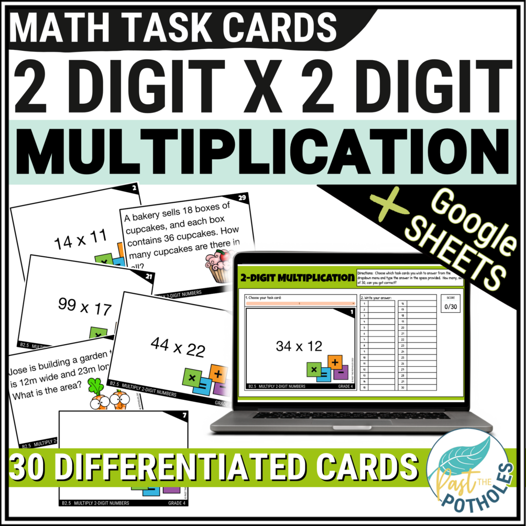 Double Digit Multiplication Task Cards Math Games, Math Review, Scoot ...