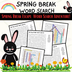 Spring Break Word Search | Fun Spring Break Activity | Includes Answer ...
