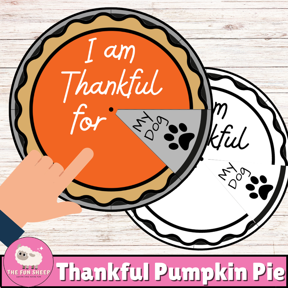 Thankful Pumpkin Pie Spinner Wheel | Gratitude Project Thanksgiving Craft
