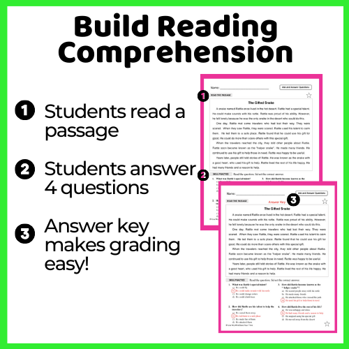 2nd Grade Reading Comprehension and Fluency Passages | Ask & Answer ...