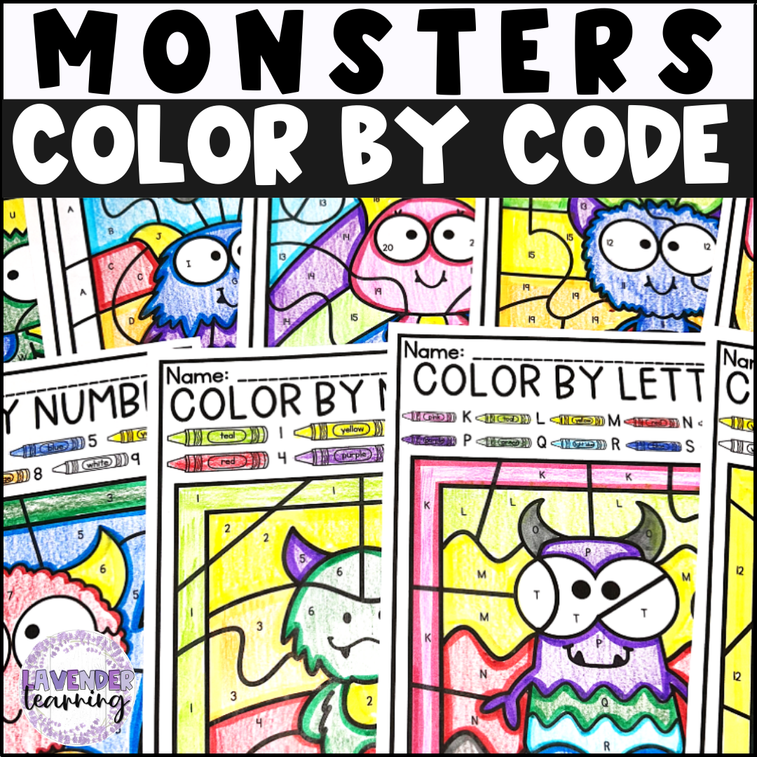 Monsters Color by Code - Monsters Color by Number - Monsters Color by Letter