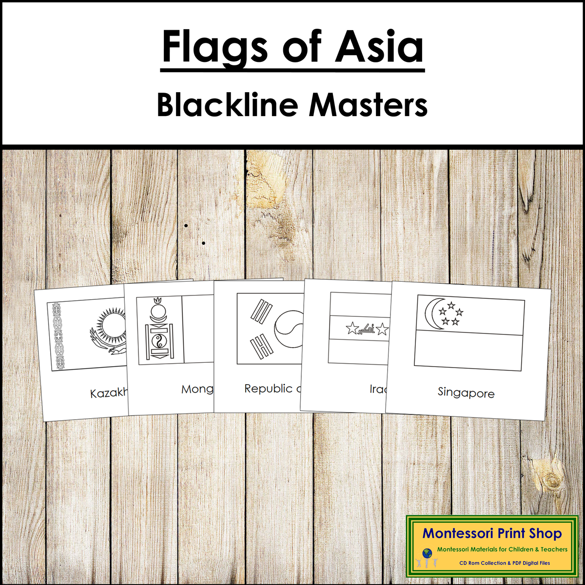 Flags of Asia Blackline Masters - Geography