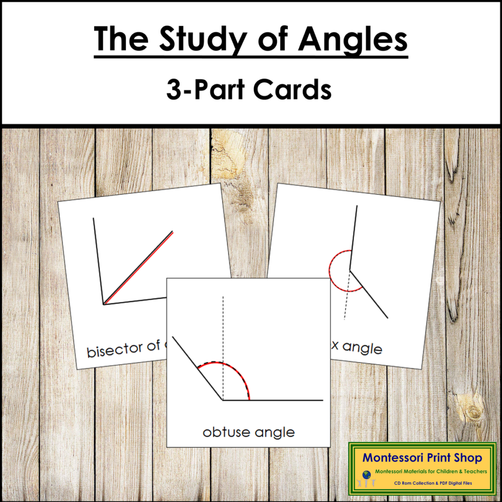 The Study of Angles 3-Part Cards - Montessori Elementary Geometry ...