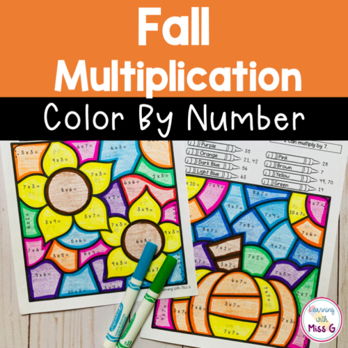 Fall Multiplication Color By Number Worksheets - Math Activity | Made ...