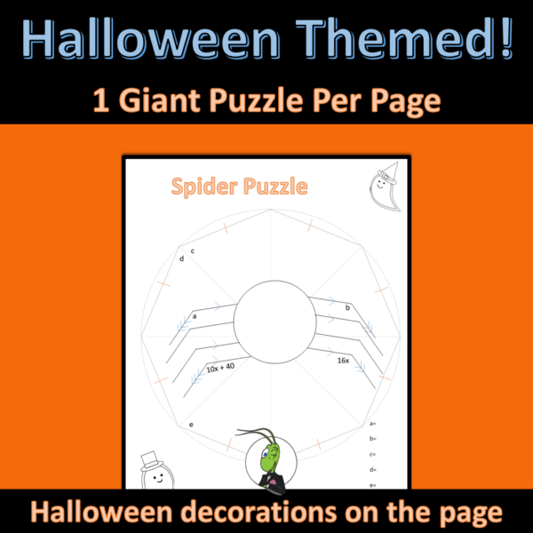 Halloween Missing Angles Puzzle Geometry | Angle Relationships - Made ...