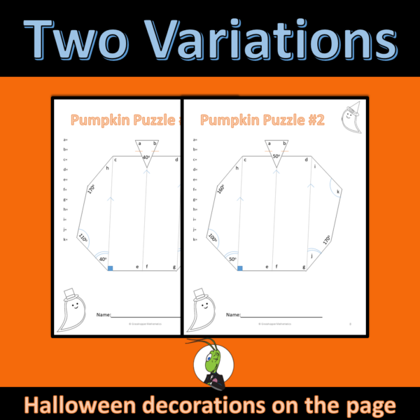 Halloween Missing Angles Puzzle Geometry | Angle Relationships - Made ...