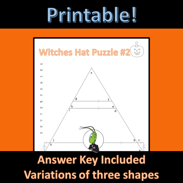 Halloween Missing Angles Puzzle Geometry | Angle Relationships - Made ...