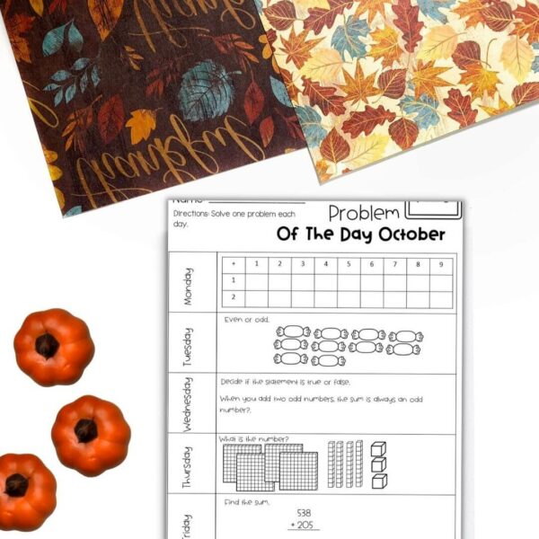 October Math Activity 3rd Grade October Math Problem of the Day - 3rd Grade | Made By Teachers