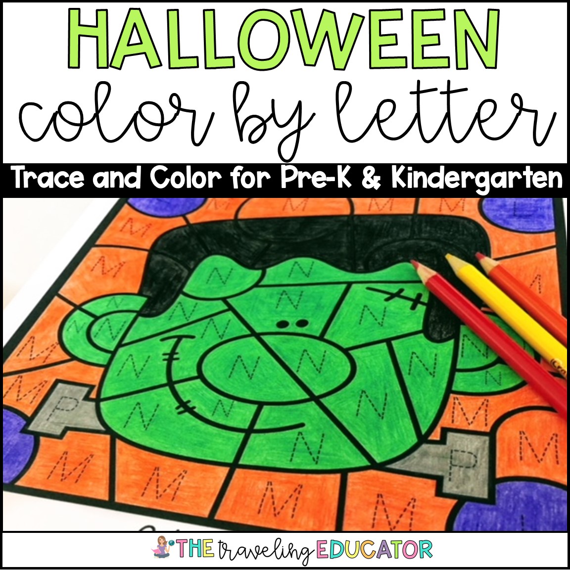 Halloween Color by Letters - Halloween Coloring Pages