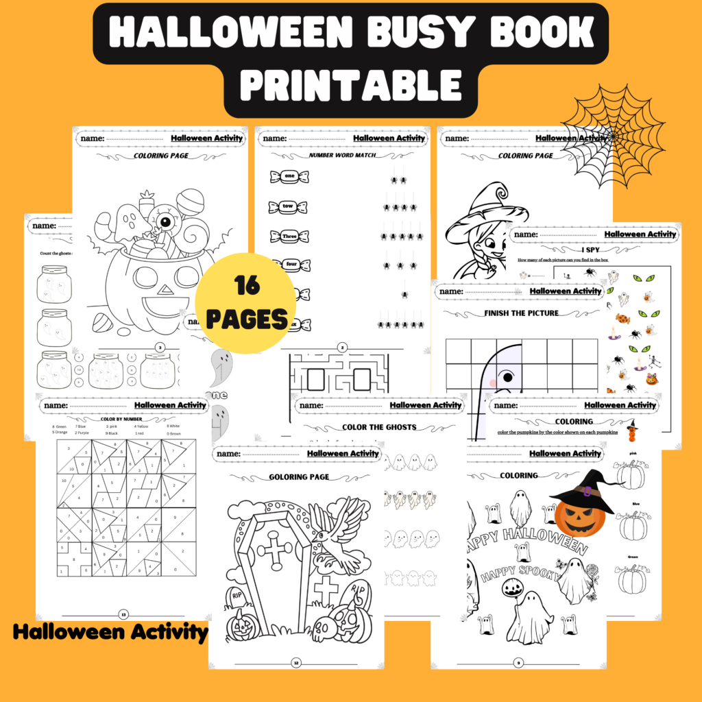 Halloween Activity Bundle: Preschool and Kindergarten Coloring Pages ...