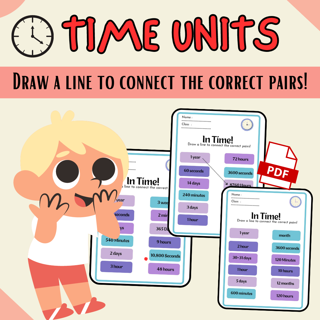 Pairing up time units | a great game for teachers to use in the classroom