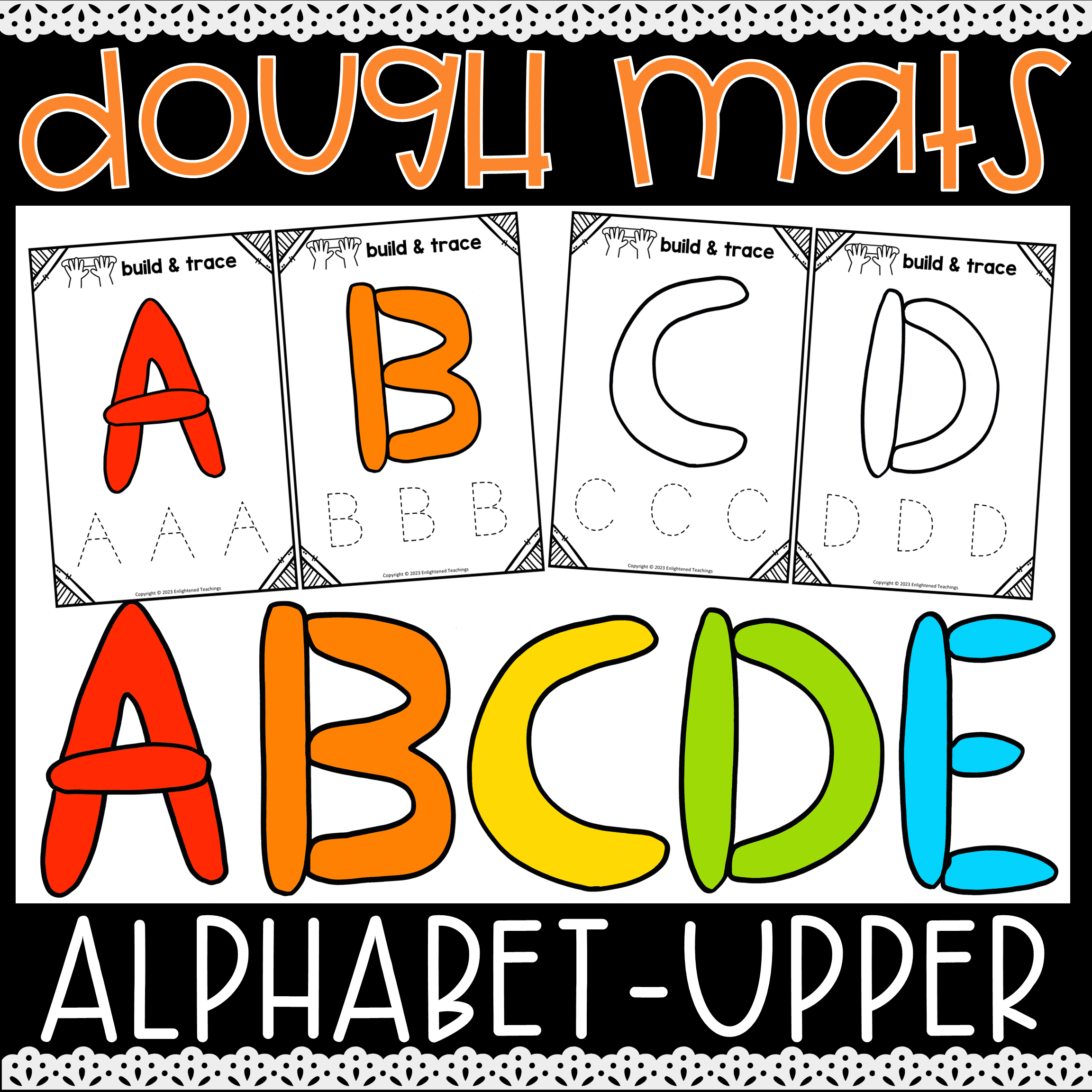 Uppercase Alphabet Play Dough Mats Letter Playdough Mats Alphabet Playdoh Mats
