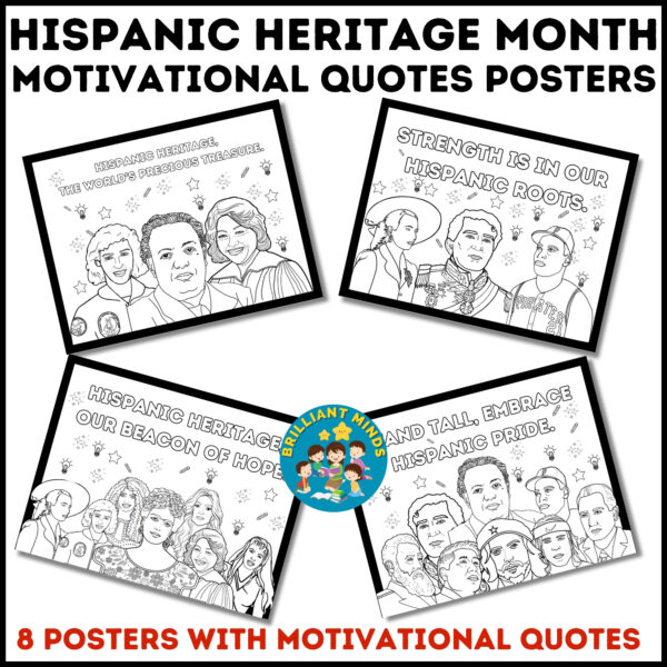 Hispanic Heritage Month Bulletin Board Motivational Quotes Coloring ...