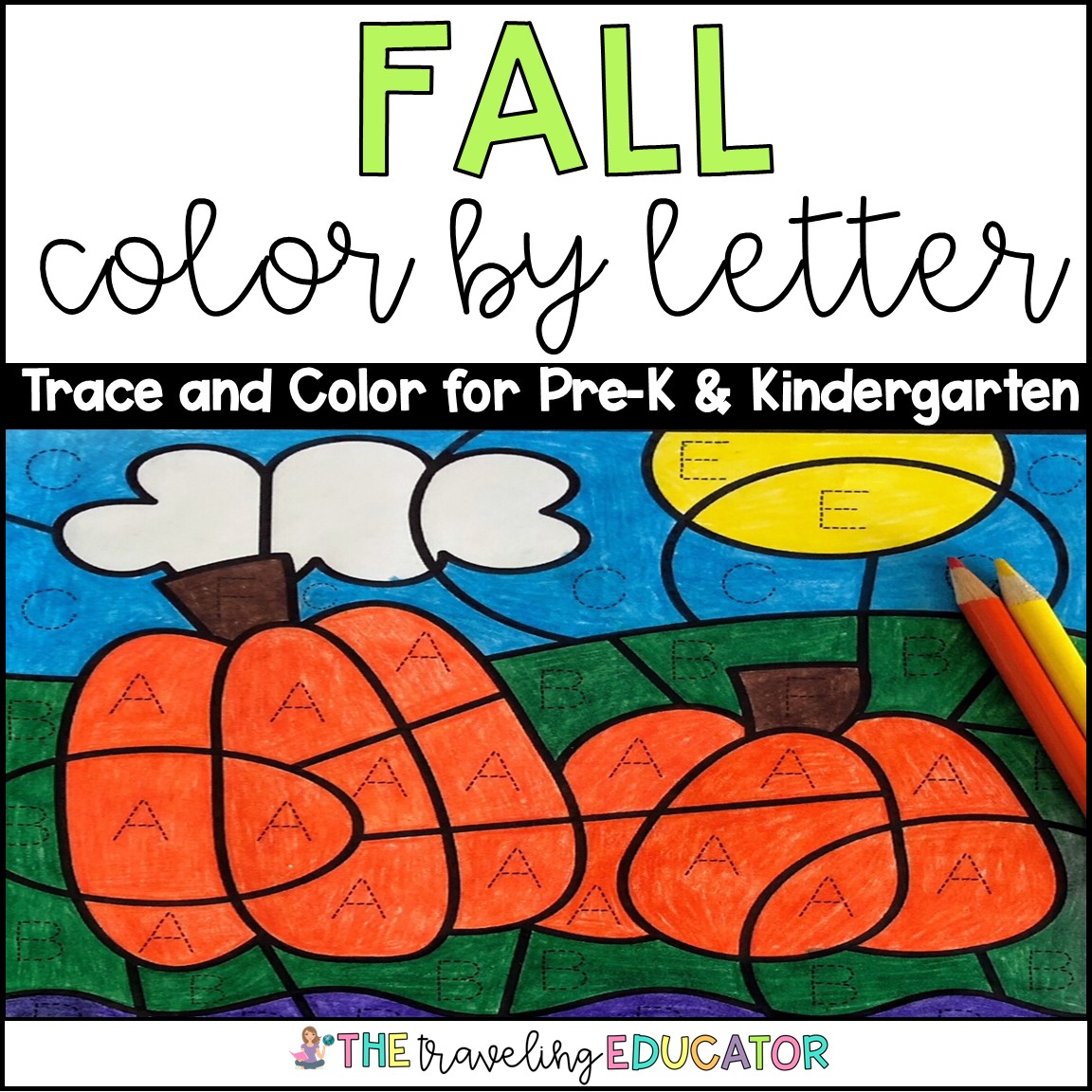 Fall Coloring Pages - Color by Letter