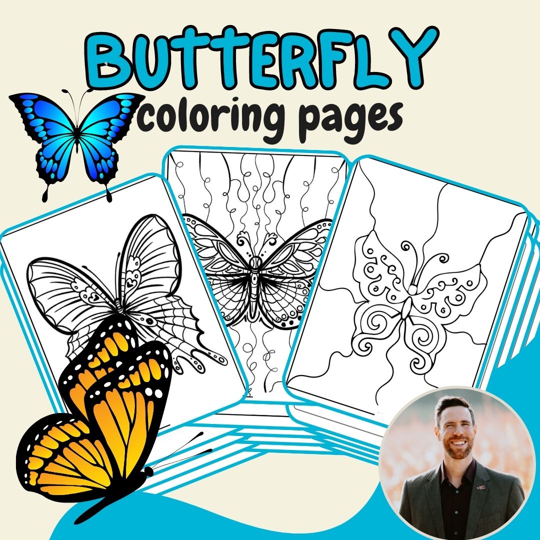 Butterfly Coloring Pages for Kids and Adults: Relaxing and Creative Fun for All Ages