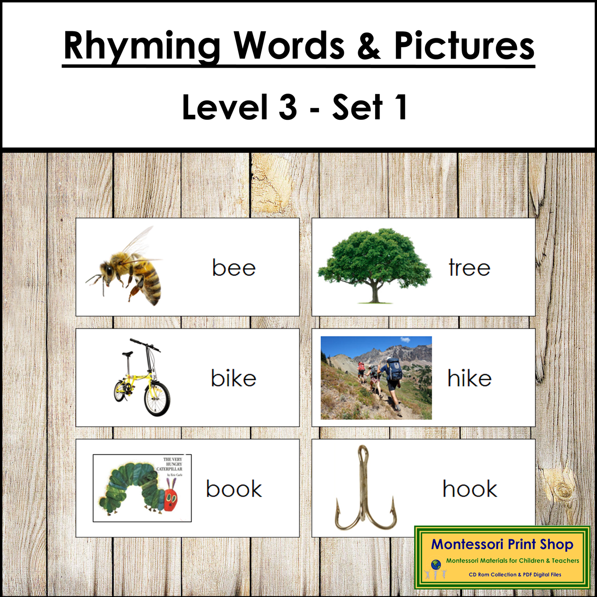 Rhyming Words & Pictures (Level 3, Set #1) - Language Cards