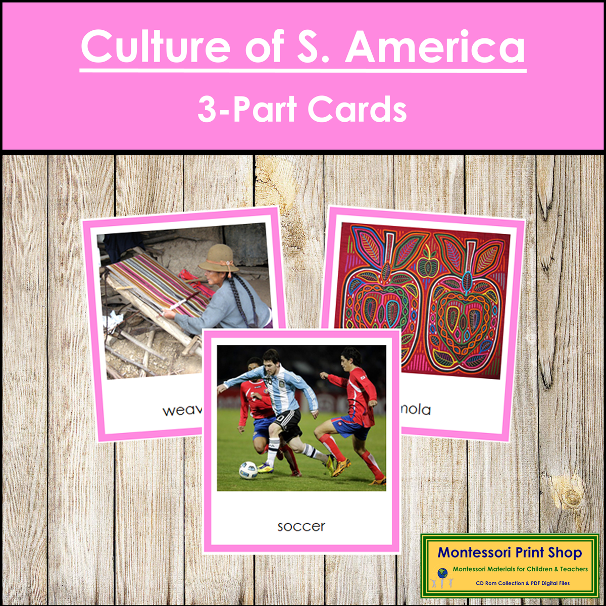 Culture of South America 3-Part Cards (color borders) - Continent Cards
