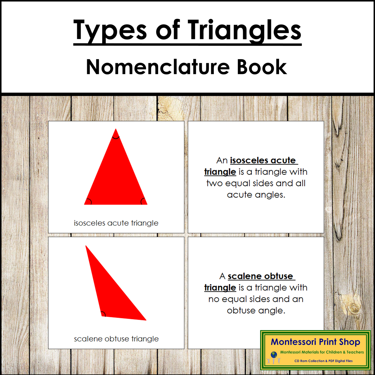 Types of Triangles Book - Montessori Elementary Geometry
