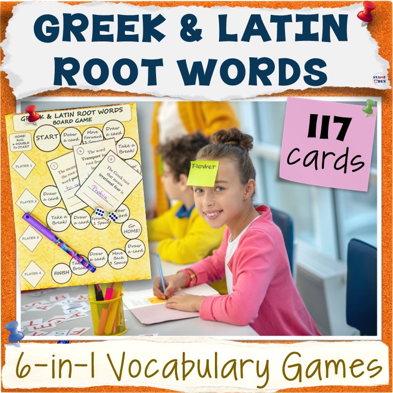 Greek and Latin Roots and Derived Words - Middle School Vocabulary Fun Games