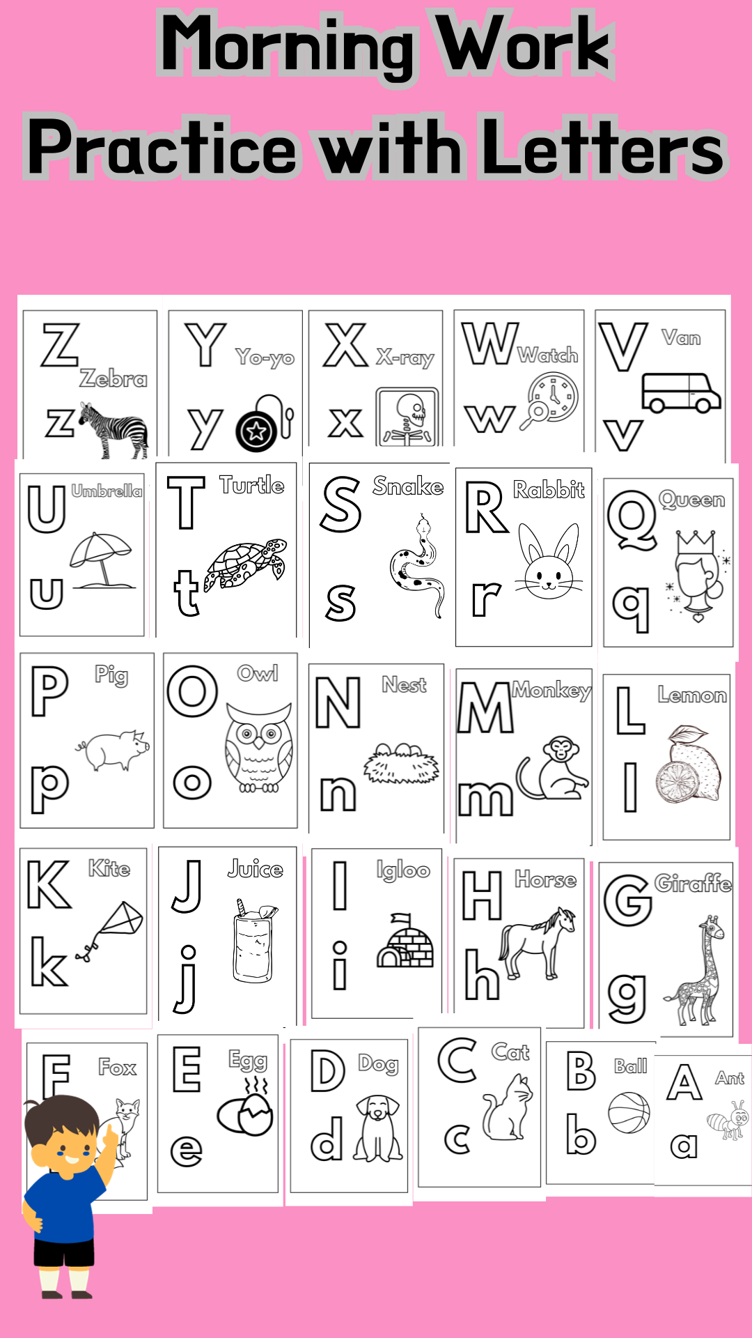 Kindergarten Morning Work Practice with Letters