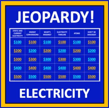 Electricity Jeopardy - an interactive science game