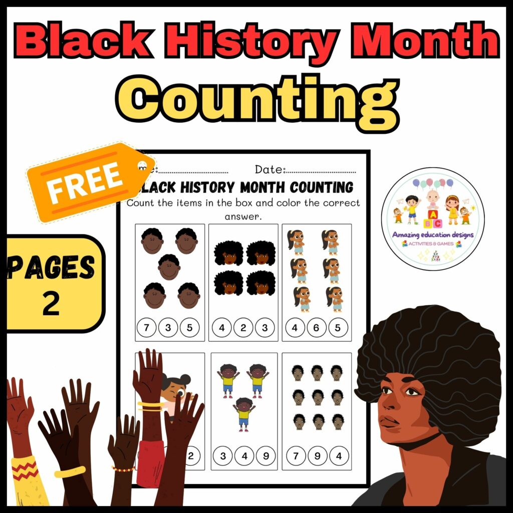 Black History Month FREE Activities Worksheets Counting Numbers - Made ...
