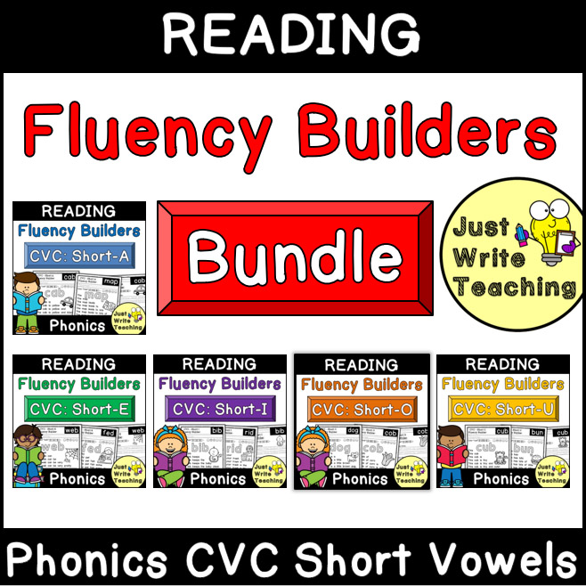 Reading Fluency Builders - CVC Short Vowels - Made By Teachers