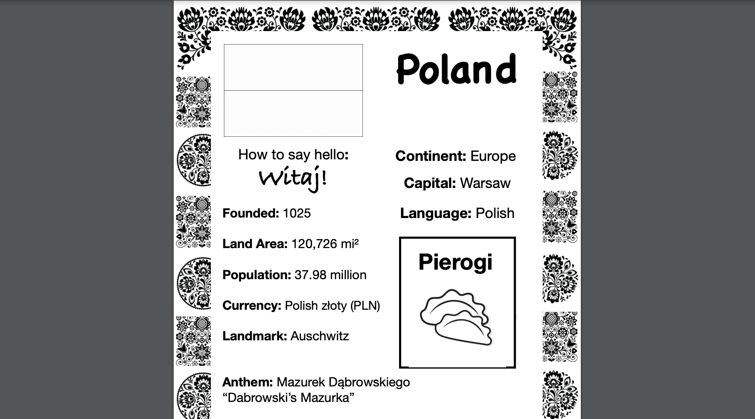 Poland, Portugal, Romania, Russia: Travel the World Worksheet