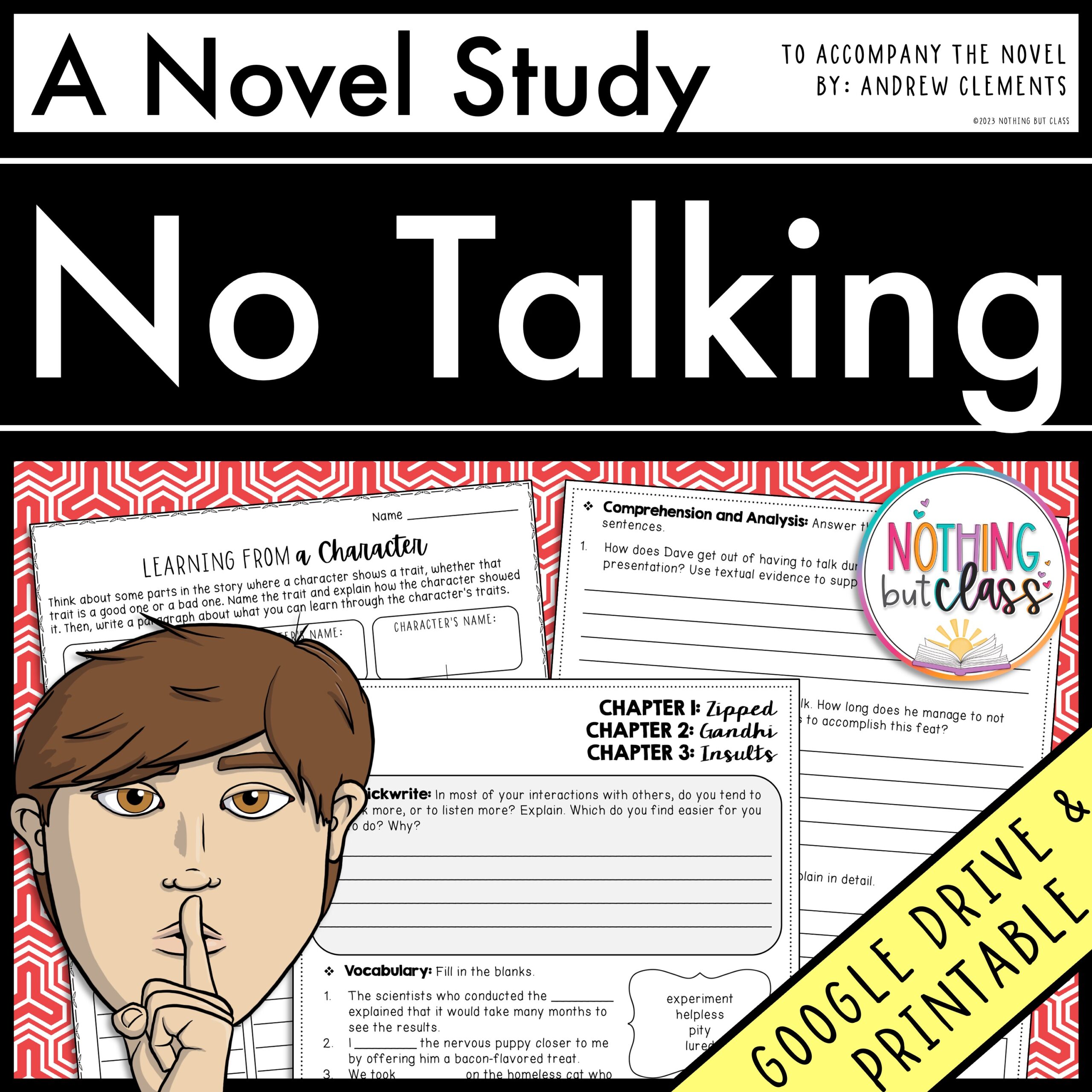 No Talking Novel Study Unit