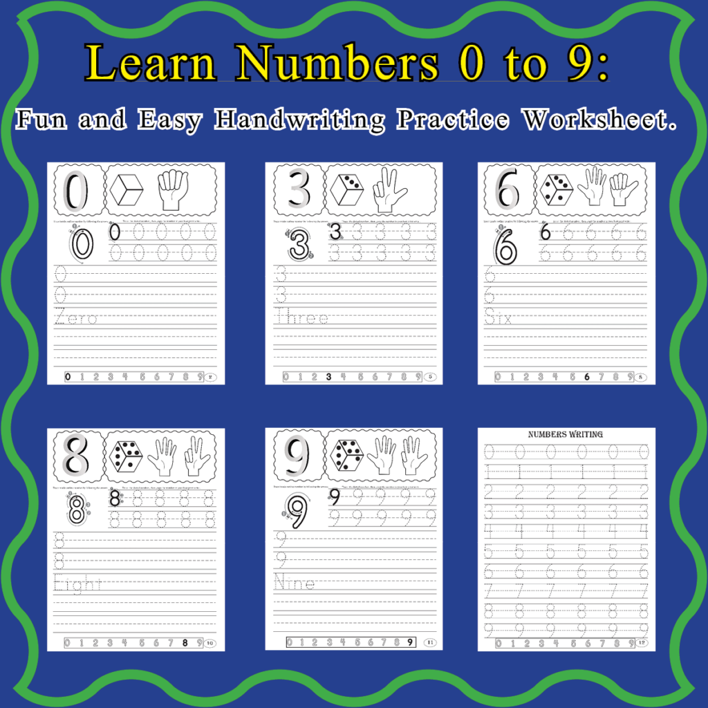 9 In Letters Learn Numbers 0 to 9: Fun and Easy Handwriting Practice Worksheet ...