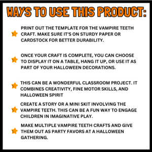 Halloween Craft | Simple 3D Halloween Vampire Teeth Activity Paper ...