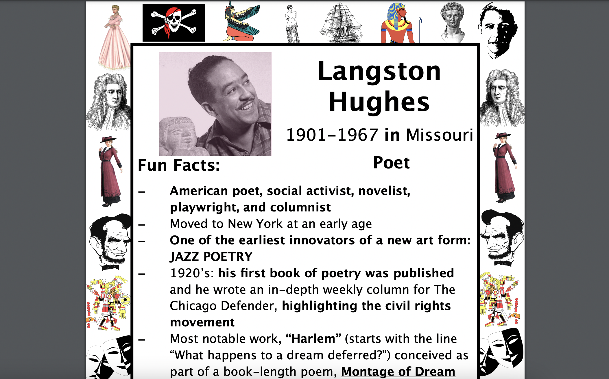 Langston Hughes PACKET & ACTIVITIES, Important Historical Figures Series