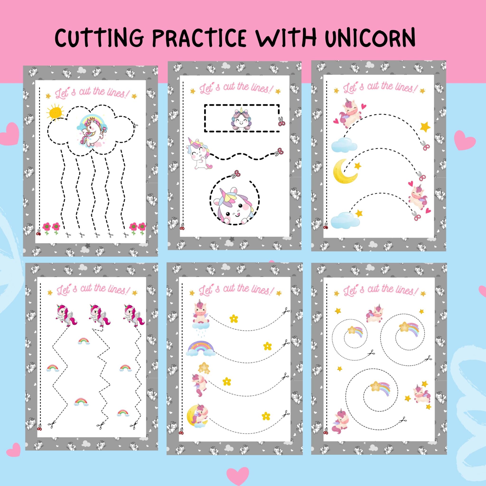 Unicorn scissor skills and line tracing
